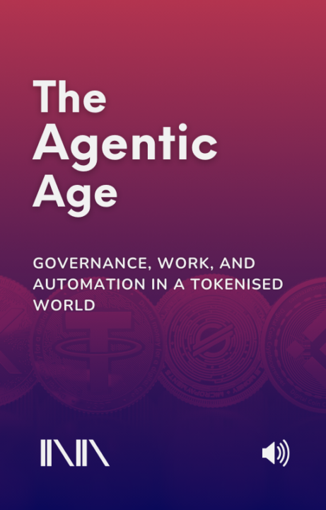 Audiobook cover of “The Agentic Age,” a digital MP3 audiobook on governance, work, and automation in a tokenised world.